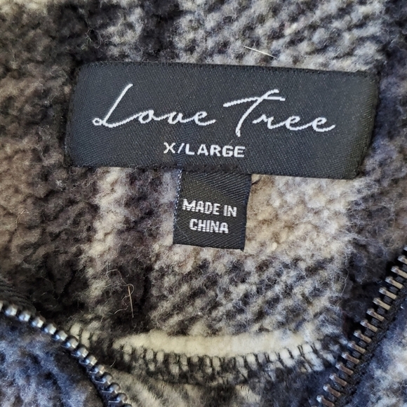 Fleece Plaid Jacket XL Quarter Zip Cozy Soft Grunge Pullover Shacket Gorpcore - Picture 9 of 10